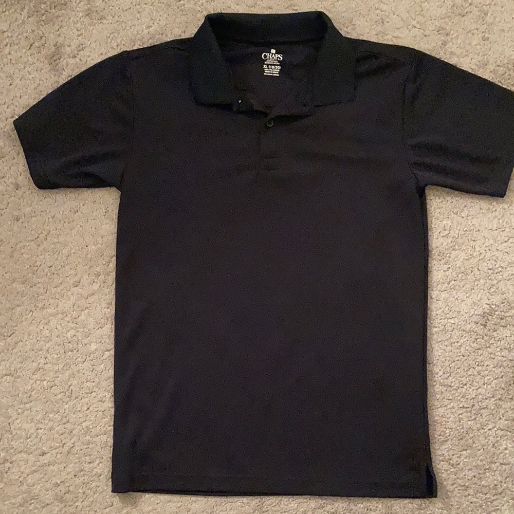Chaps Boys size XL short sleeve black polo